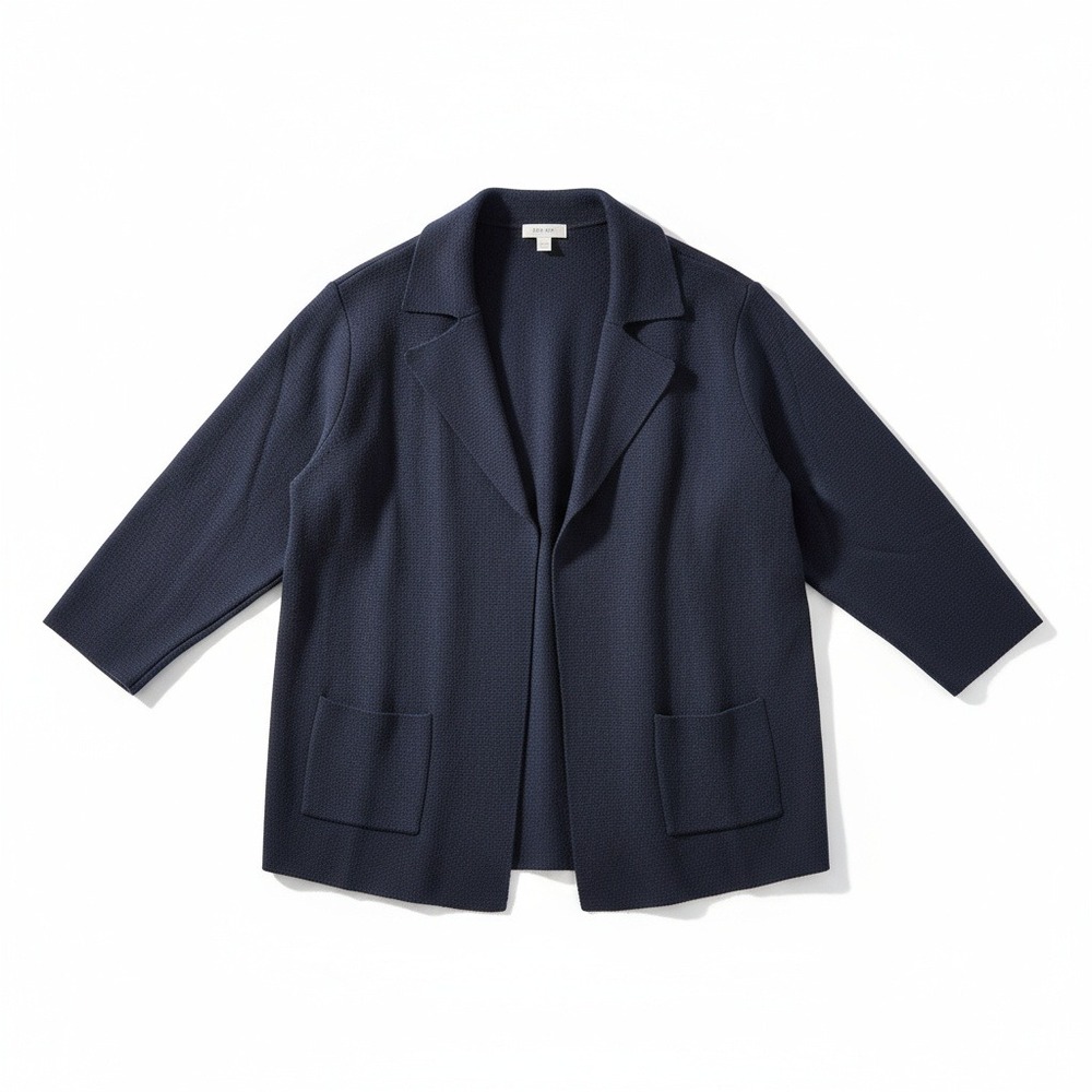 ON 34th Knit Sweater Blazer Black Open Front‎ Career Casual Minimalist XXS